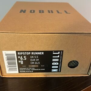 Nobull ripstop runners woman’s size 8 black with army green sole worn once